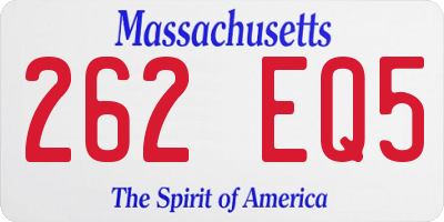 MA license plate 262EQ5