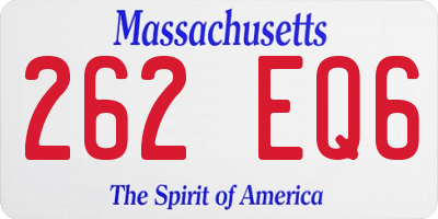 MA license plate 262EQ6