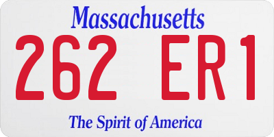 MA license plate 262ER1