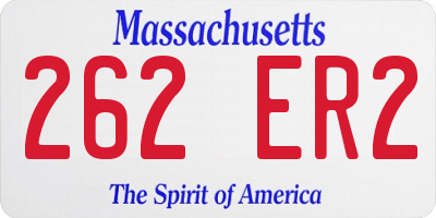 MA license plate 262ER2
