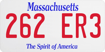 MA license plate 262ER3