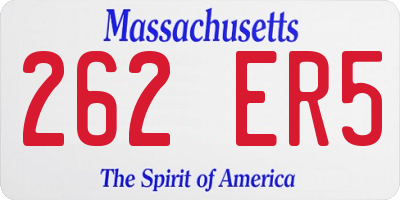 MA license plate 262ER5