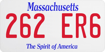 MA license plate 262ER6