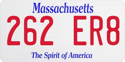 MA license plate 262ER8