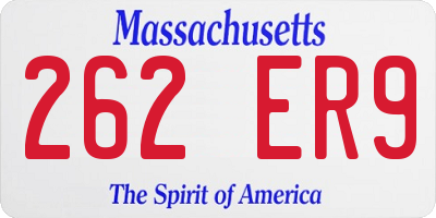 MA license plate 262ER9