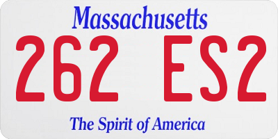 MA license plate 262ES2