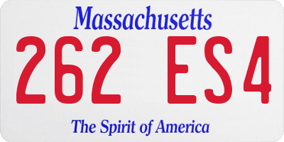 MA license plate 262ES4