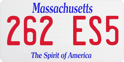 MA license plate 262ES5