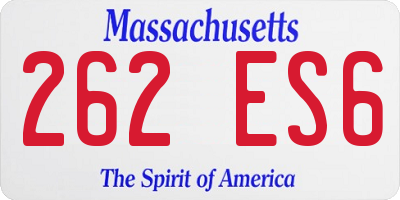 MA license plate 262ES6