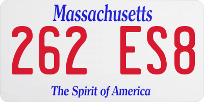 MA license plate 262ES8