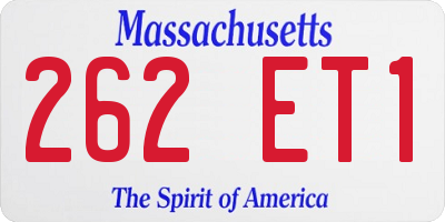 MA license plate 262ET1