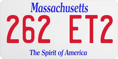 MA license plate 262ET2