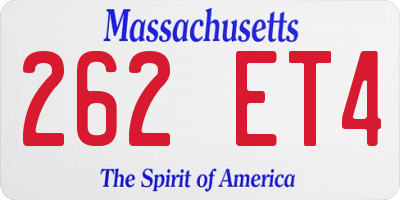 MA license plate 262ET4