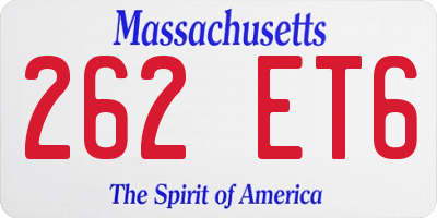 MA license plate 262ET6