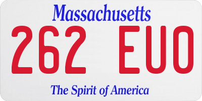 MA license plate 262EU0