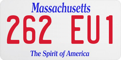 MA license plate 262EU1