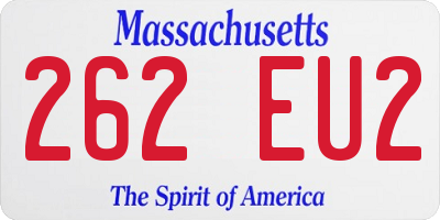 MA license plate 262EU2