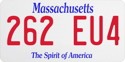 MA license plate 262EU4