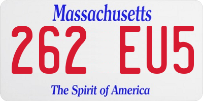 MA license plate 262EU5