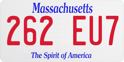 MA license plate 262EU7