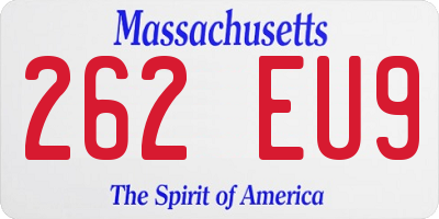 MA license plate 262EU9