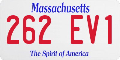 MA license plate 262EV1