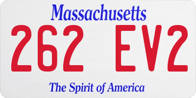 MA license plate 262EV2