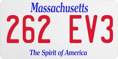 MA license plate 262EV3