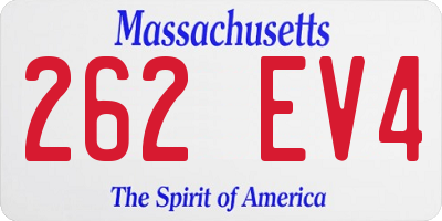 MA license plate 262EV4