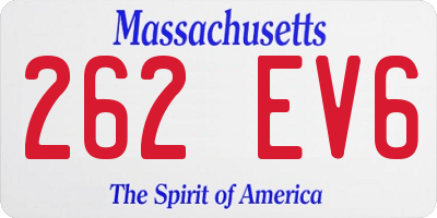 MA license plate 262EV6