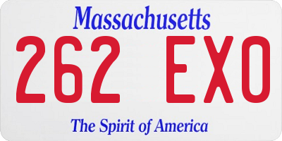 MA license plate 262EX0
