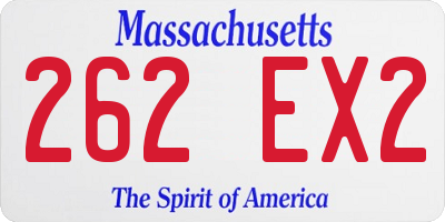 MA license plate 262EX2