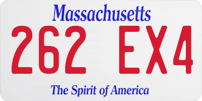 MA license plate 262EX4