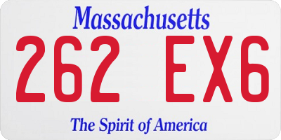 MA license plate 262EX6