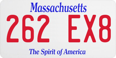 MA license plate 262EX8
