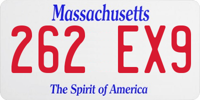 MA license plate 262EX9