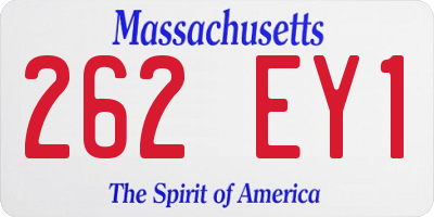 MA license plate 262EY1