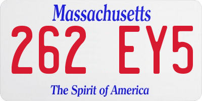 MA license plate 262EY5