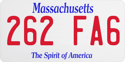 MA license plate 262FA6