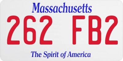 MA license plate 262FB2