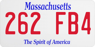 MA license plate 262FB4