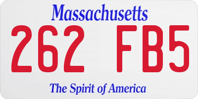 MA license plate 262FB5