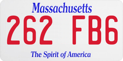 MA license plate 262FB6