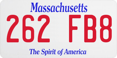 MA license plate 262FB8