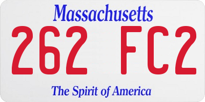 MA license plate 262FC2