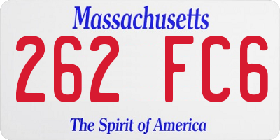 MA license plate 262FC6