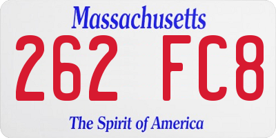 MA license plate 262FC8