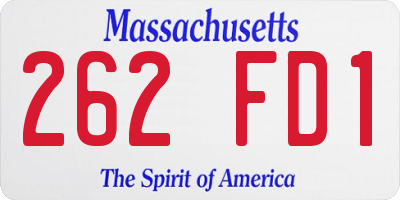 MA license plate 262FD1
