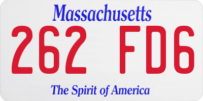MA license plate 262FD6