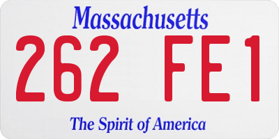 MA license plate 262FE1